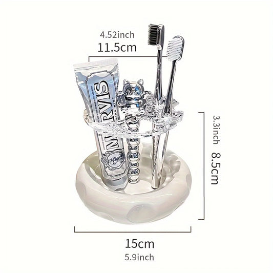 Acrylic  Toothbrush Holder With Mouthwash Cup
