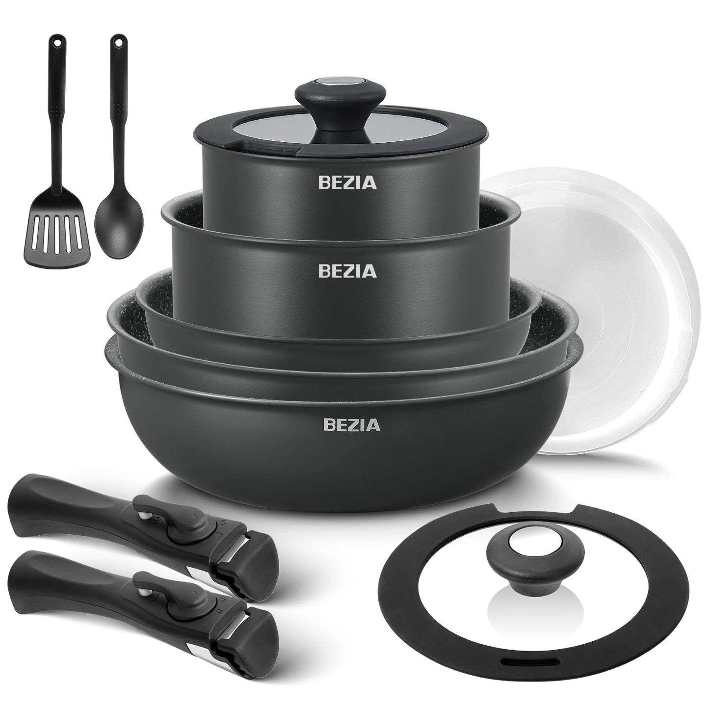 13 Pieces Nonstick Pots and Pans Set with Removable Handles