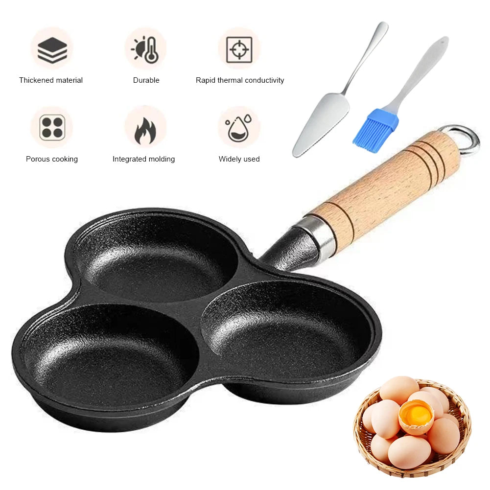3-Cup Cast Iron Egg Frying Pan