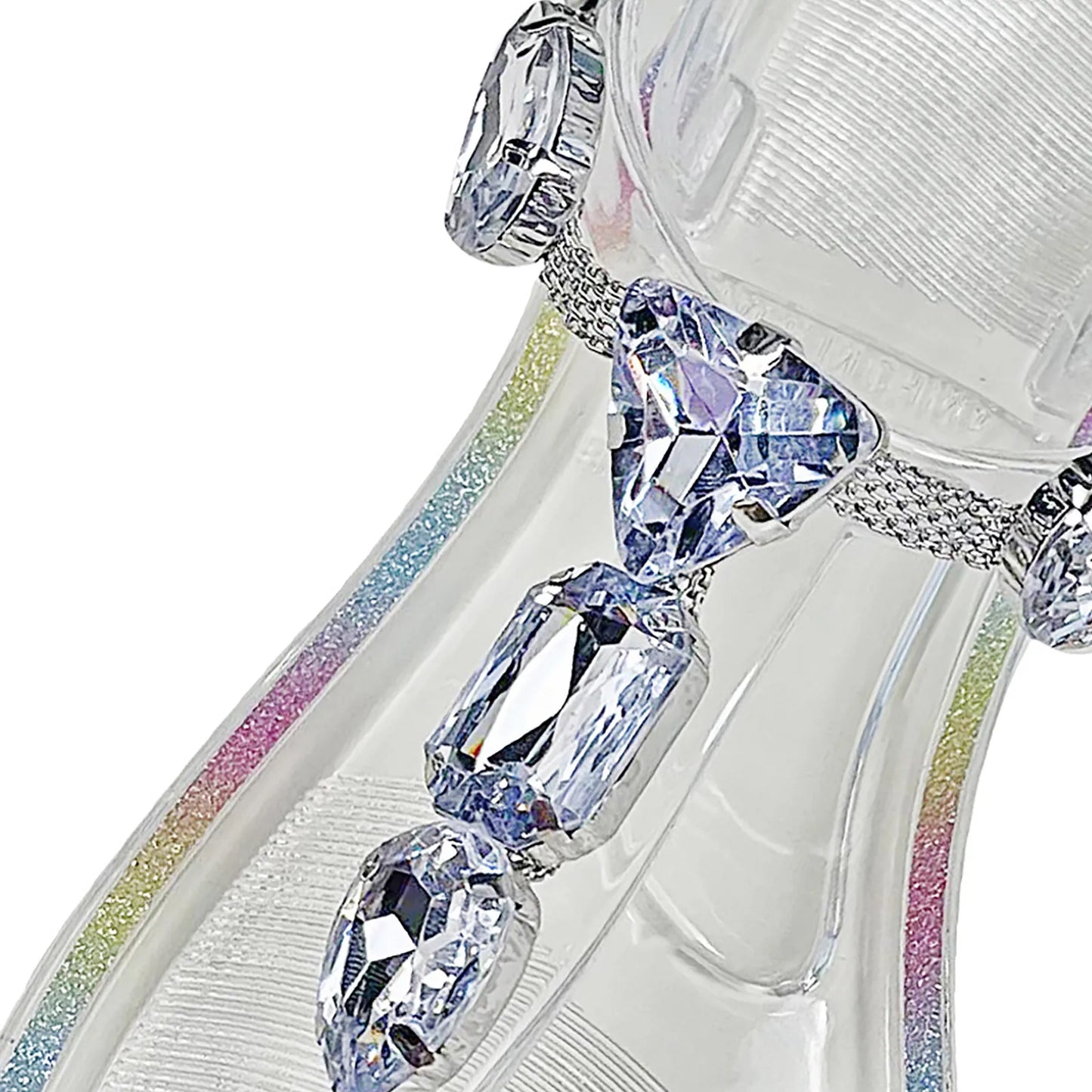 Ladies Summer Rhinestone Crystal Transparent Sandals