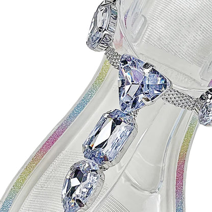 Ladies Summer Rhinestone Crystal Transparent Sandals