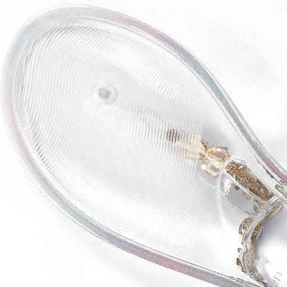 Ladies Summer Rhinestone Crystal Transparent Sandals