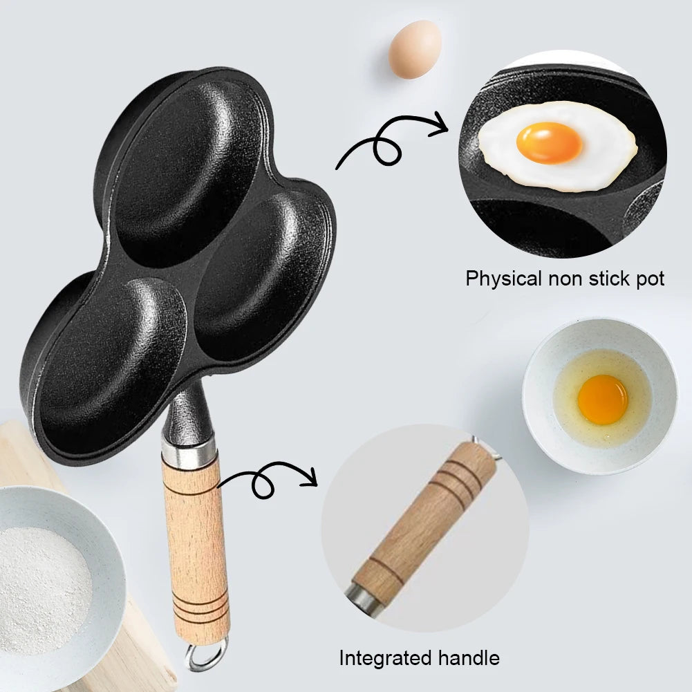 3-Cup Cast Iron Egg Frying Pan