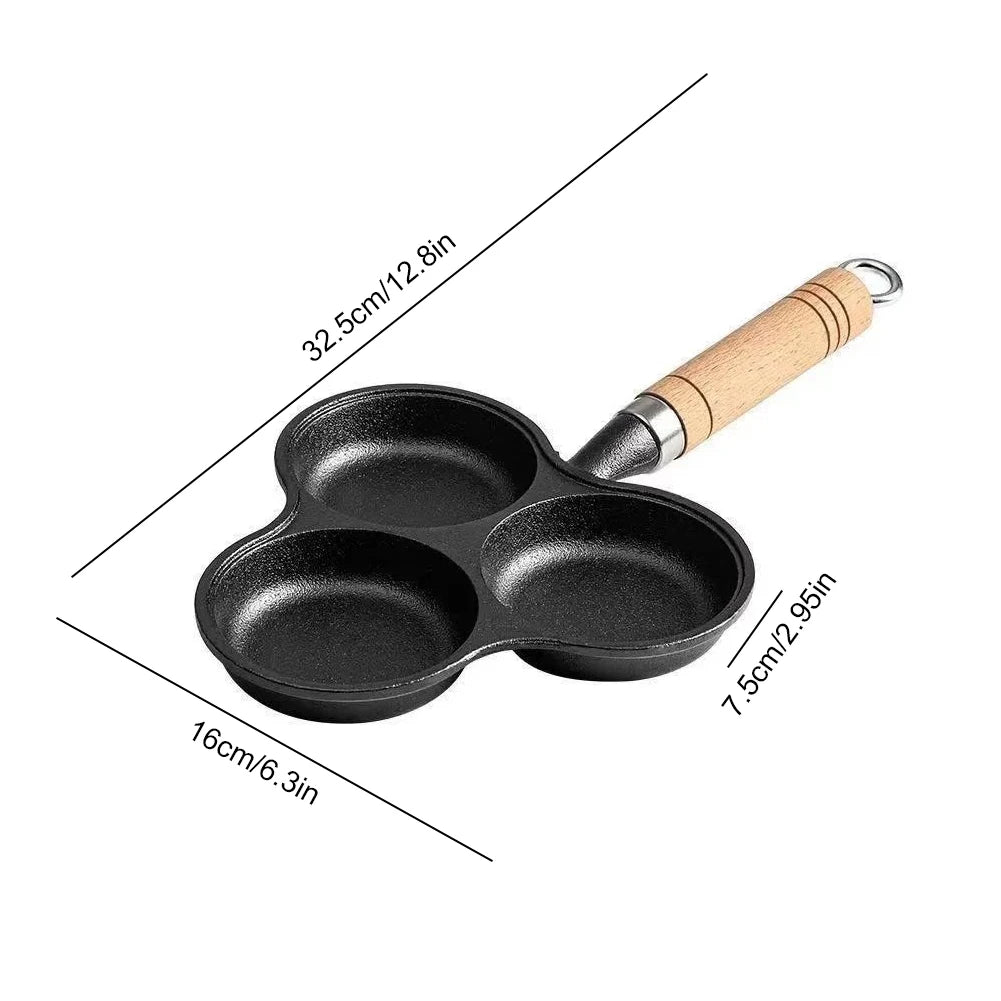 3-Cup Cast Iron Egg Frying Pan