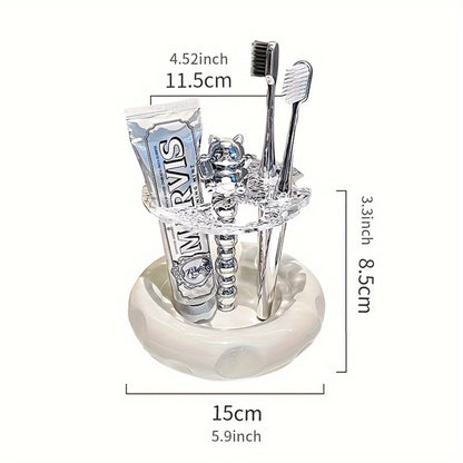 Acrylic  Toothbrush Holder With Mouthwash Cup