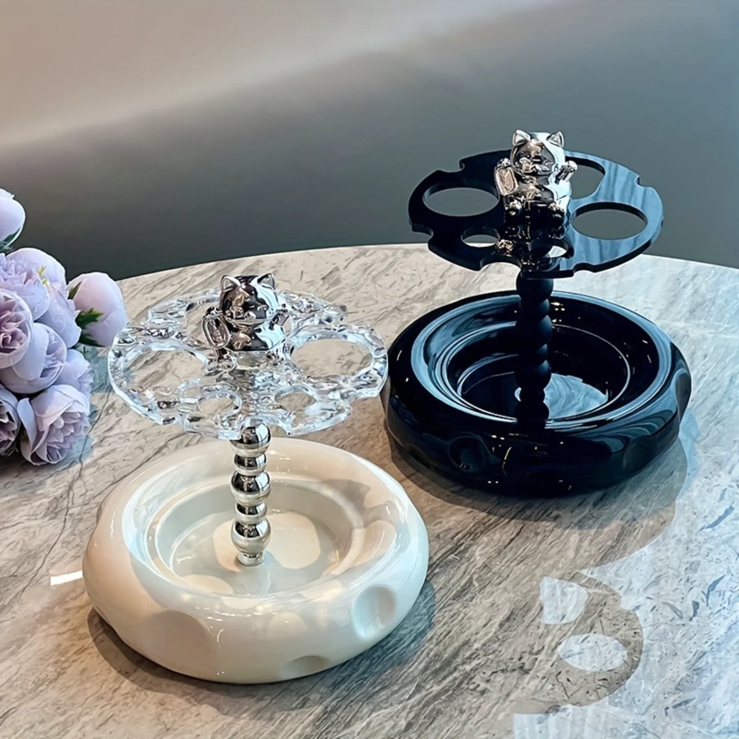 Acrylic  Toothbrush Holder With Mouthwash Cup