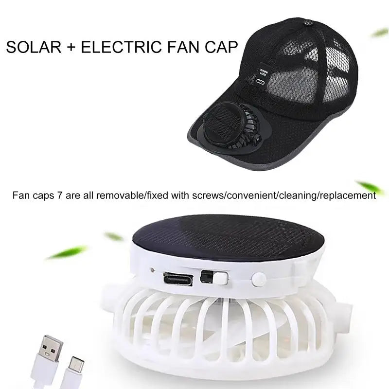 Summer Solar Charging Fan Hat For Men And Women