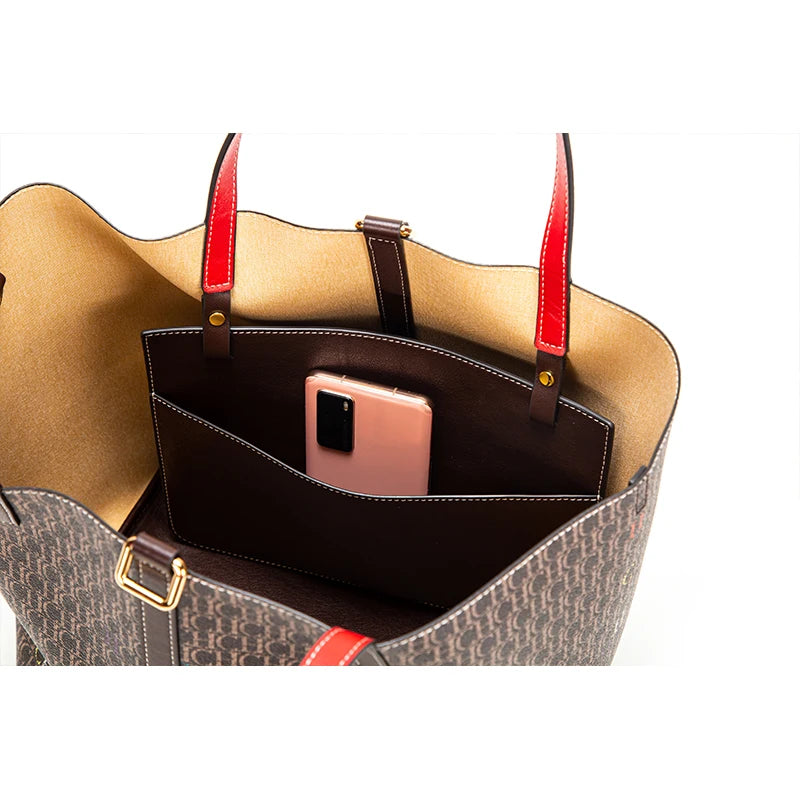 Large Capacity Exquisite Workmanship Letters Printing Ladies Multifunctional Handbag