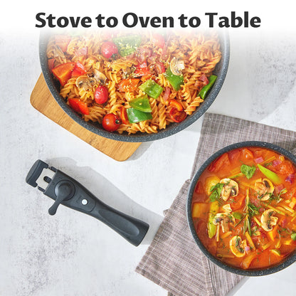 13 Pieces Nonstick Pots and Pans Set with Removable Handles